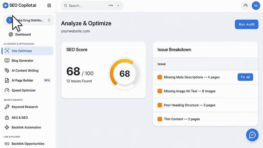 Audit the website